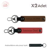MiaWiki İsimli & Soyisimli 2'li Anahtarlık Seti, Standart, MH-KAN-1722x2, Nar Çiçeği-Açık Kahve-Siyah, üniseks-yetişkin