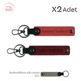 MiaWiki İsimli & Soyisimli 2'li Anahtarlık Seti, Standart, MH-KAN-1730x2, Nar Çiçeği-Bordo-Gri, üniseks-yetişkin