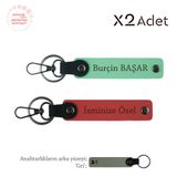 MiaWiki İsimli & Soyisimli 2'li Anahtarlık Seti, Standart, MH-KAN-1815x2, Nar Çiçeği-Yeşil-Gri, üniseks-yetişkin