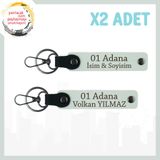 MiaWiki İsme Özel 01 Adana 2'li Anahtarlık, Standart, MH-KAN-01-2030x2, Beyaz, üniseks-yetişkin