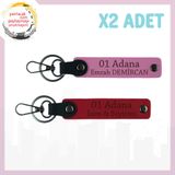 MiaWiki İsme Özel 01 Adanalı Anahtarlık 2'li Set, Standart, MH-KAN-01-2081x2, Kırmızı-Pembe, üniseks-yetişkin