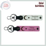 MiaWiki İsme Özel 2'li Anahtarlık Ay Yıldızlı, Standart, MH-KAN-32473x2, beyaz-pembe, üniseks-yetişkin