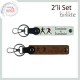 MiaWiki İsme Özel 2'li Anahtarlık Seti Boks Temalı, Standart, MH-KAN-39972x2, beyaz-açık kahve, üniseks-yetişkin