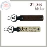 MiaWiki İsme Özel 2'li Anahtarlık Seti Combat Temalı, Standart, MH-KAN-40160x2, koyu kahve-sütlü kahve, üniseks-yetişkin