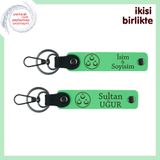 MiaWiki İsme Özel 2'li Anahtarlık Seti Üç Ayyıldız, Standart, MH-KAN-32177x2, fıstık yeşil-fıstık yeşil, üniseks-yetişkin