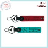 MiaWiki İsme Özel 2'li Anahtarlık Seti Üç Ayyıldız, Standart, MH-KAN-32270x2, kırmızı-koyu turkuaz, üniseks-yetişkin