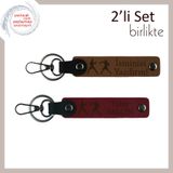 MiaWiki İsme Özel 2'li Anahtarlık Takım Boks Temalı, Standart, MH-KAN-39939x2, açık kahve-bordo, üniseks-yetişkin