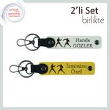 MiaWiki İsme Özel 2'li Boks Temalı Anahtarlık Hediyesi, Standart, MH-KAN-39986x2, beyaz-sarı, üniseks-yetişkin