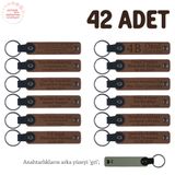 MiaWiki İsme Özel 42'li Hatıra Deri Anahtarlık, Tek Ebat, MH-KAN8545X42, Kahverengi & Gri, üniseks-bebek