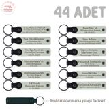 MiaWiki İsme Özel 44'lü Set Anahtarlık, 44'lü Set, MH-KAN8548X44, Beyaz & Lacivert, üniseks-yetişkin