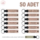 MiaWiki İsme Özel 50'li Hatıra Deri Anahtarlık, Standart, MH-KAN8526X50, Yavru Ağzı & Sütlü Kahve, üniseks-yetişkin