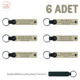 MiaWiki İsme Özel 6'lı Hatıra Deri Anahtarlık Set, Standart, MH-KAN8522X6, Sütlü Kahve & Lacivert, üniseks-yetişkin