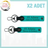 MiaWiki İsme Özel Adana Esintisi Anahtarlık x2, Standart, MH-KAN-01-2058x2, Koyu Turkuaz, üniseks-yetişkin