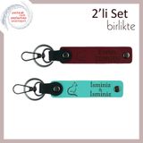 MiaWiki İsme Özel Anahtarlık Bordo-Turkuaz Kedi Desenli, Standart, MH-KAN-40431x2, bordo-turkuaz, üniseks-yetişkin