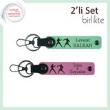 MiaWiki İsme Özel Anahtarlık Seti Açık Yeşil-Pembe, Standart, MH-KAN-39966x2, açık yeşil-pembe, üniseks-yetişkin