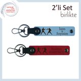 MiaWiki İsme Özel Anahtarlık Seti Knockout Temalı, Standart, MH-KAN-40136x2, gök mavi-kırmızı, üniseks-yetişkin