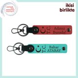 MiaWiki İsme Özel Anahtarlık Takımı Ay Yıldız TC, Standart, MH-KAN-32963x2, nar çiçeği-turkuaz, üniseks-yetişkin