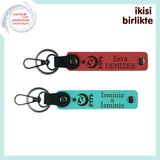 MiaWiki İsme Özel Anahtarlık Takımı Ayyıldız Kurt, Standart, MH-KAN-33388x2, nar çiçeği-turkuaz, üniseks-yetişkin