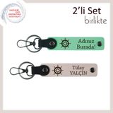 MiaWiki İsme Özel Anahtarlık Takımı Gemi Dümeni, Standart, MH-KAN-36424x2, açık yeşil-pudra, üniseks-yetişkin