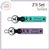 MiaWiki İsme Özel Anahtarlık Turkuaz-Mor Menekşe, Standart, MH-KAN-40335x2, turkuaz-mor menekşe, üniseks-yetişkin