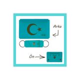 MiaWiki İsme Özel Cüzdan & Anahtarlık Set Koyu Turkuaz Hilal ve Yıldız Desenli, Medium, MH-KCA5740, üniseks-yetişkin