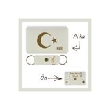 MiaWiki İsme Özel Cüzdan Ve Anahtarlık Hediyelik Set Beyaz Ayyıldız Desenli, Medium, MH-KCA5740, üniseks-yetişkin