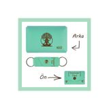 MiaWiki İsme Özel Cüzdan Ve Anahtarlık Set Açık Yeşil Çakra Ağacı Desenli, Medium, MH-KCA5730, üniseks-yetişkin