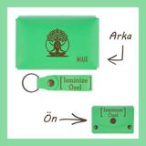 MiaWiki İsme Özel Cüzdan Ve Anahtarlık Set Fıstık Yeşil Bereket Ağacı Desenli, Medium, MH-KCA5731, üniseks-yetişkin