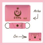 MiaWiki İsme Özel Cüzdan Ve Anahtarlık Set Pembe Bozkurt Ay Yıldız, Small, MH-KCA5738, üniseks-yetişkin