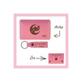 MiaWiki İsme Özel Cüzdan Ve Anahtarlık Set Pembe Bozkurt Ve Hilal, Small, MH-KCA5737, üniseks-yetişkin
