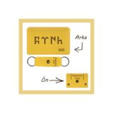 MiaWiki İsme Özel Cüzdan Ve Anahtarlık Set Sarı Göktürkçe Türk Desenli, Medium, MH-KCA5734, üniseks-yetişkin