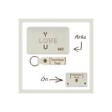 MiaWiki İsme Özel Cüzdan Ve Anahtarlık Seti Beyaz I Love You Desen, Medium, MH-KCA5727, üniseks-yetişkin