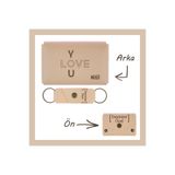 MiaWiki İsme Özel Cüzdan ve Anahtarlık Seti Pudra Renk I Love You, Medium, MH-KCA5726, üniseks-yetişkin