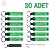 MiaWiki İsme Özel Deri Anahtarlık 30'lu Set, Standart, MH-KAN8557X30, Fıstık Yeşil & Yeşil, üniseks-yetişkin