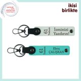 MiaWiki İsme Özel Deri Anahtarlık Set 61 Trabzon, Standart, MH-KAN-61-152x2, beyaz-turkuaz, üniseks-yetişkin