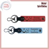 MiaWiki İsme Özel Deri Anahtarlık Seti Ay Yıldız TC, Standart, MH-KAN-32952x2, nar çiçeği-gök mavi, üniseks-yetişkin