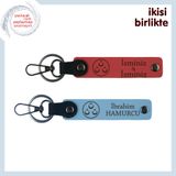 MiaWiki İsme Özel Deri Anahtarlık Seti Ayyıldız, Standart, MH-KAN-32304x2, nar çiçeği-gök mavi, üniseks-yetişkin