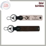 MiaWiki İsme Özel Deri Anahtarlık Takımı Pudra-Kahve, Standart, MH-KAN-33414x2, pudra-koyu kahve, üniseks-yetişkin