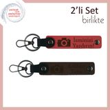 MiaWiki İsme Özel Fotoğraf Makinesi Temalı Anahtarlık, Standart, MH-KAN-39816x2, nar çiçeği-koyu kahve, üniseks-yetişkin