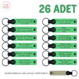 MiaWiki İsme Özel Hatıra Anahtarlık 26'lı Set, Standart, MH-KAN8556X26, Fıstık Yeşil & Sütlü Kahve, üniseks-yetişkin