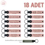 MiaWiki İsme Özel Hatıra Anahtarlık Set 18'li, Standart, MH-KAN8583X18, Pudra & Gri, üniseks-yetişkin