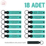 MiaWiki İsme Özel Hatıra Turkuaz Siyah 18'li Anahtarlık, Standart, MH-KAN8597X18, Turkuaz & Siyah, üniseks-yetişkin