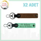 MiaWiki İsme Özel Hediye 01 Adana Hatırası Anahtarlık Set, Standart, MH-KAN-01-2023x2, Açık Kahve-Yeşil, üniseks-yetişkin