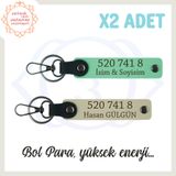 MiaWiki İsme Özel Hediye Huzur Veren 520 741 8 Sayılı Yüksek Enerji Ve Denge, 2'li Anahtarlık, Standart, MH-KAN5188x2, Yeşil-Sütlü Kahve, üniseks-yetişkin
