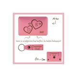 MiaWiki İsme Özel Kalpli Cüzdan & Anahtarlık Set Pembe, Small, MH-KCA5747, üniseks-yetişkin