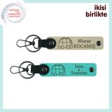 MiaWiki İsme Özel Karavan Deri Anahtarlık 2'li Set, Standart, MH-KAN-35282x2, sütlü kahve-turkuaz, üniseks-yetişkin