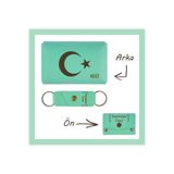 MiaWiki İsme Özel Kişisel Cüzdan Ve Anahtarlık Set Açık Yeşil Ayyıldız Desenli, Medium, MH-KCA5740, üniseks-yetişkin