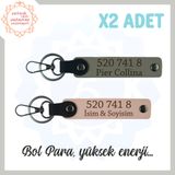 MiaWiki İsme Özel Manevi Güç Anahtarlık 2'li Set, Standart, MH-KAN5169x2, Yavru Ağzı-Kül Gri, üniseks-yetişkin