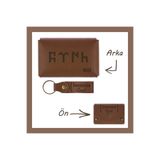 MiaWiki İsme Özel Türk Yazılı Kahve Renk Cüzdan ve Anahtarlık Seti, Medium, MH-KCA5735, üniseks-yetişkin