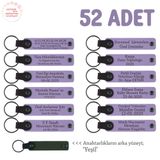 MiaWiki İsme Özel Üretim Yazılı Anahtarlık, 52'li Set, MH-KAN8575X52, Mor Menekşe & Yeşil, üniseks-yetişkin